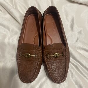 Coach Crosby Driver Turlock Flats Loafers in Tan Brown